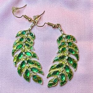 Eye Candy Los Angeles Peacock Feather Earrings